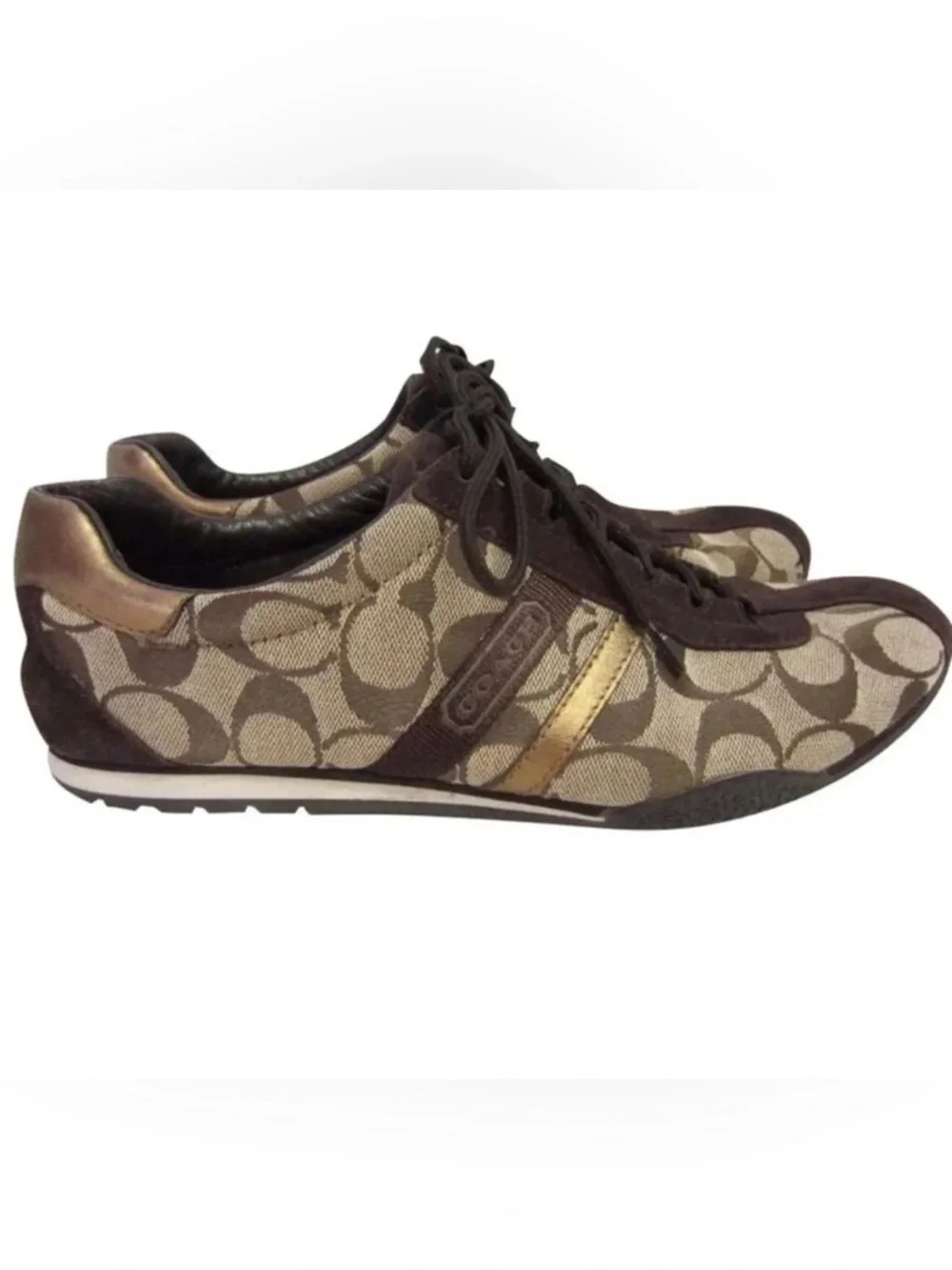 Coach Katelyn Monogram Classic Signature Lace Up Sneakers Size 7